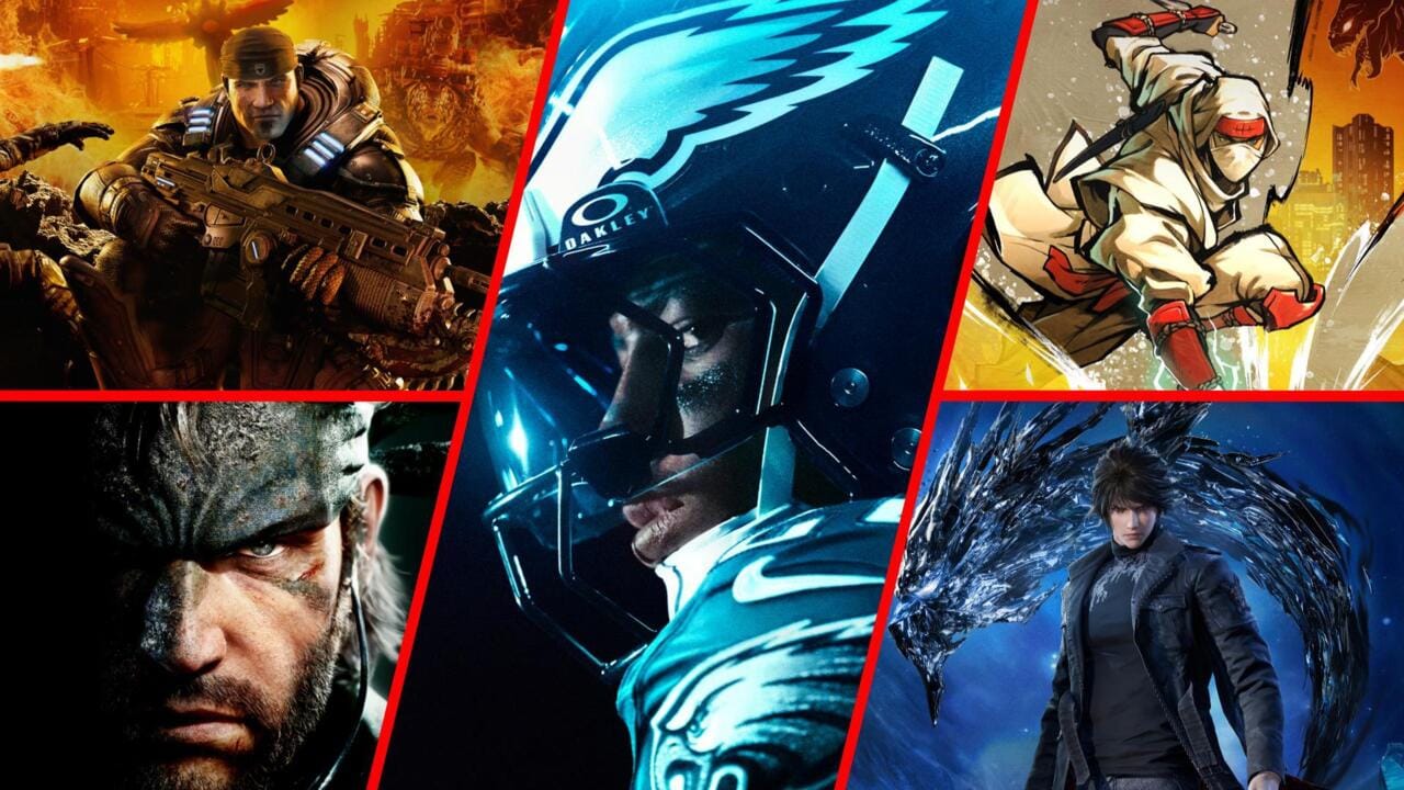 August 2025 upcoming games collage featuring Metal Gear Solid Delta, Gears of War Reloaded, and more